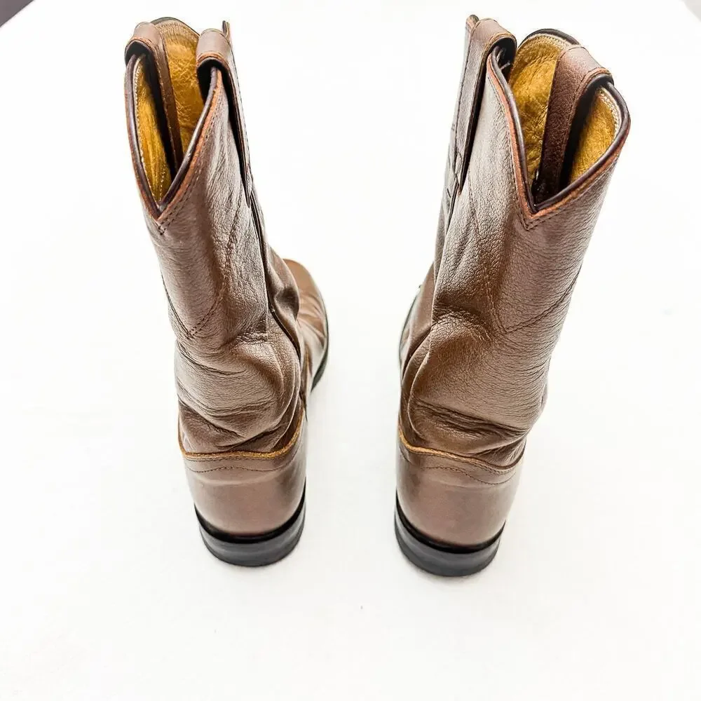 Justin's Men's Brown Cowboy Boot Calf Height Western Rancher Size 6.5